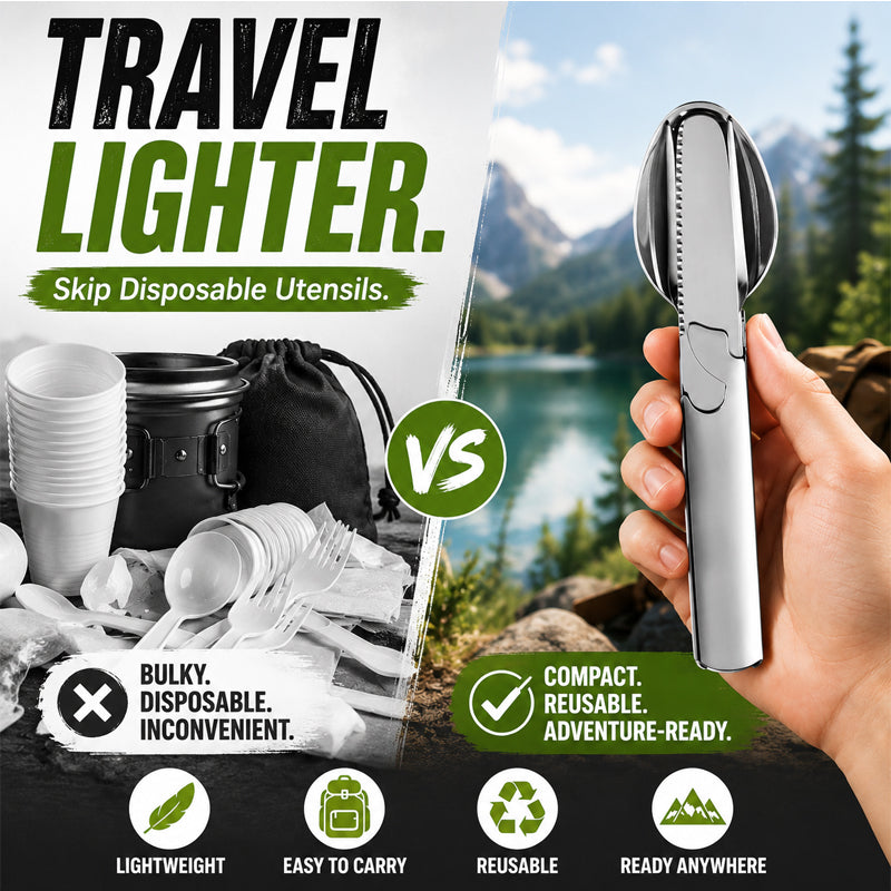 Vodlan™ Pocket Kitchen 4-in-1 Stainless Steel Cutlery Set