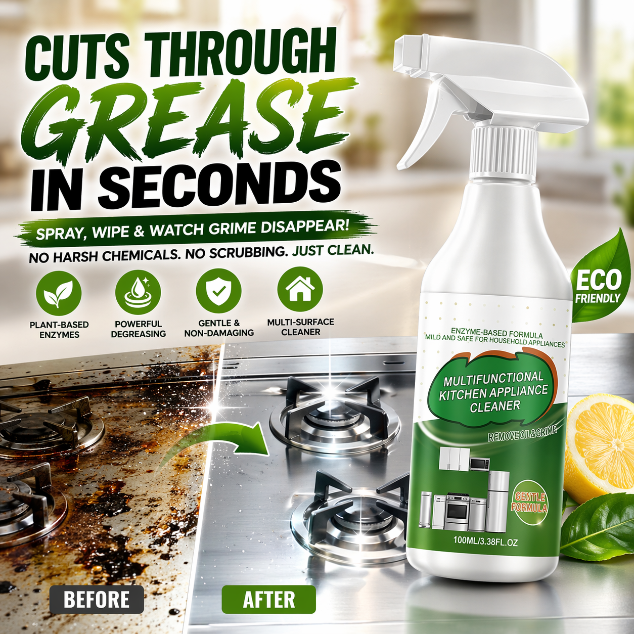 Vodlan™ Multi-purpose enzyme foam cleaner, versatile – Kitchen & Home