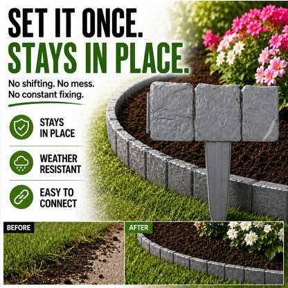 🌿✨Vodlan™ Stone-Look Edging Fence - Garden Edges That Stay Clean🏡♻️
