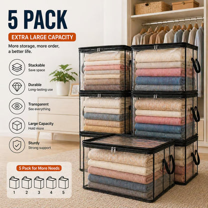 ⏰🔥LIMITED TIME 50% OFF! 🏠 Transparent Large-Capacity Dustproof & Moisture-Proof Storage Bag – Perfect for Clothes, Toys, Books & More ✨