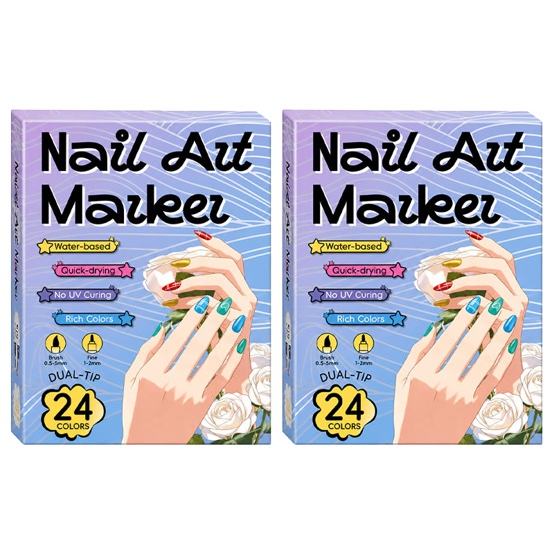 ✨Vodlan™ Dual-Tip Nail Art Marker Pen Set