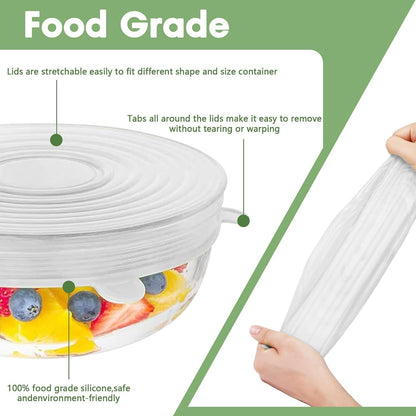 Vodlan™ Reusable Silicone Lids — 6 PCS Stretch Bowl & Pot Covers