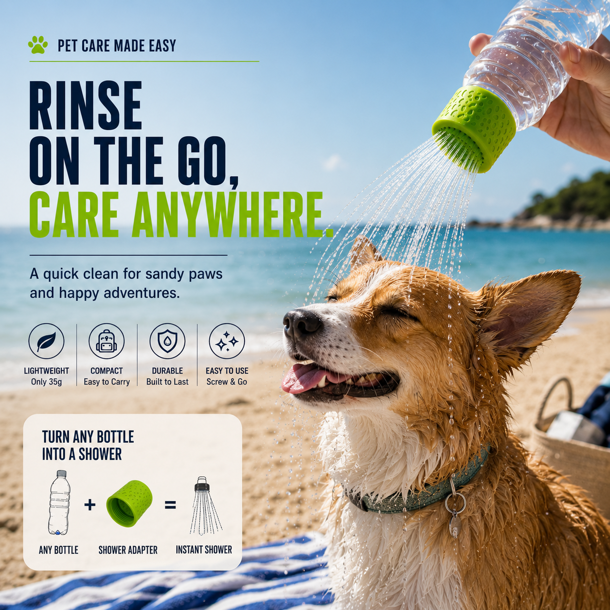🚿 Vodlan™ Spray Cap - Turn Any Bottle Into a Portable Shower