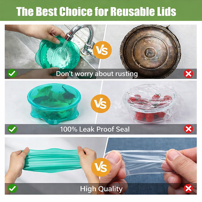Vodlan™ Reusable Silicone Stretch Lids – No More Plastic Wrap