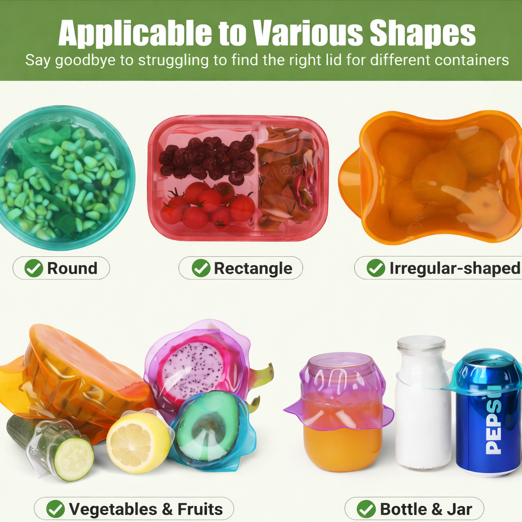 Vodlan™ Reusable Silicone Stretch Lids – No More Plastic Wrap