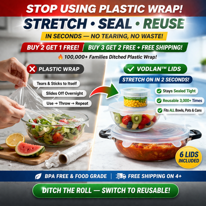 Vodlan™ Reusable Silicone Lids — 6 PCS Stretch Bowl & Pot Covers