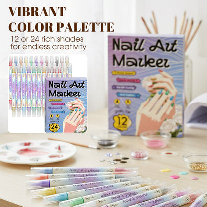 ✨Vodlan™ Dual-Tip Nail Art Marker Pen Set