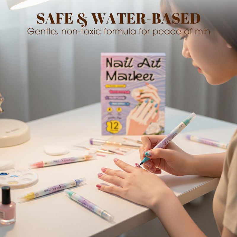 ✨Vodlan™ Dual-Tip Nail Art Marker Pen Set