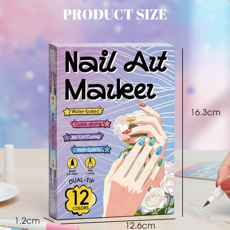 ✨Vodlan™ Dual-Tip Nail Art Marker Pen Set