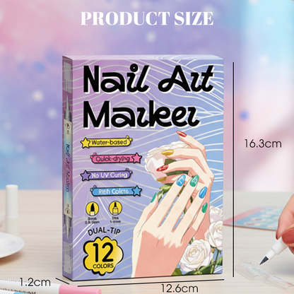 ✨Vodlan™ Dual-Tip Nail Art Marker Pen Set