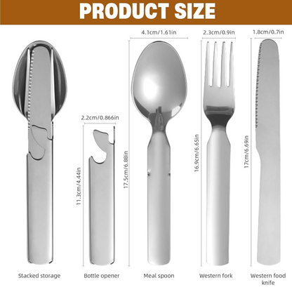 Vodlan™ Pocket Kitchen 4-in-1 Stainless Steel Cutlery Set